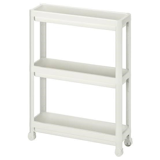 Slim Shelf Unit with Rolling 